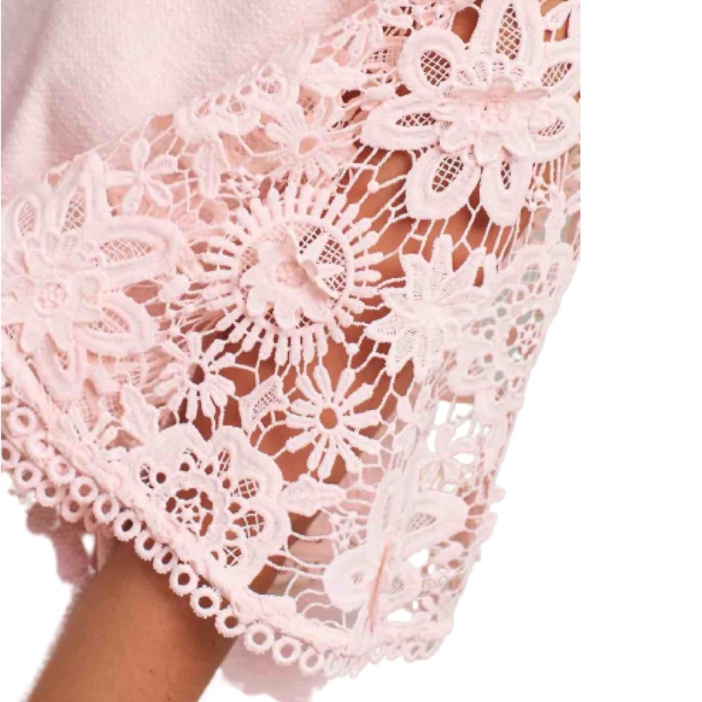 EUC Anthropologie Eri + Ali Pink Floral Samara Lace Top- Size Medium - Picture 4 of 5